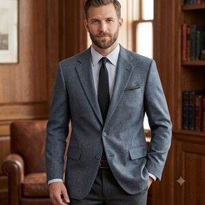 Vintage Brooks Brothers Blazer Mens 41R Grey Brooksgate 100% Wool 2-Button USA